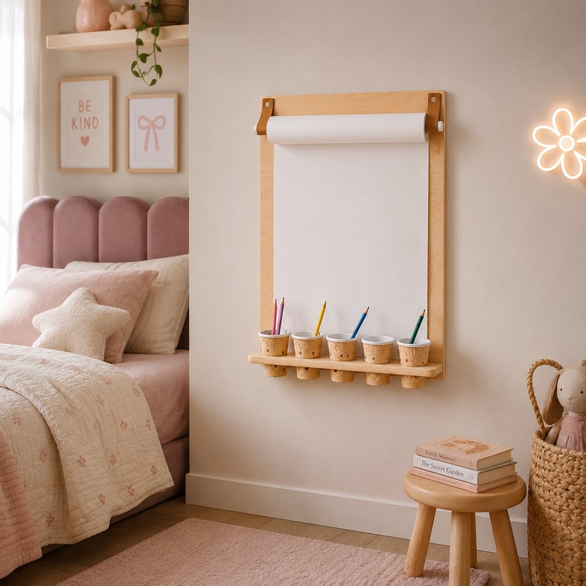 Drawing Board with Pencil Holder – With Paper Roll - Tiny Tugz™