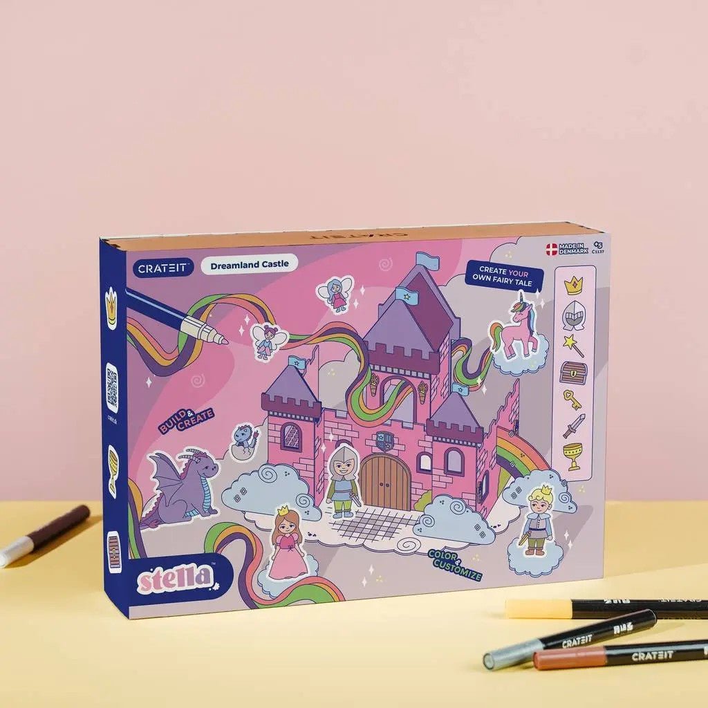 Dreamland Castle - Colour-Your-Own Wooden Play Set - Tiny Tugz™