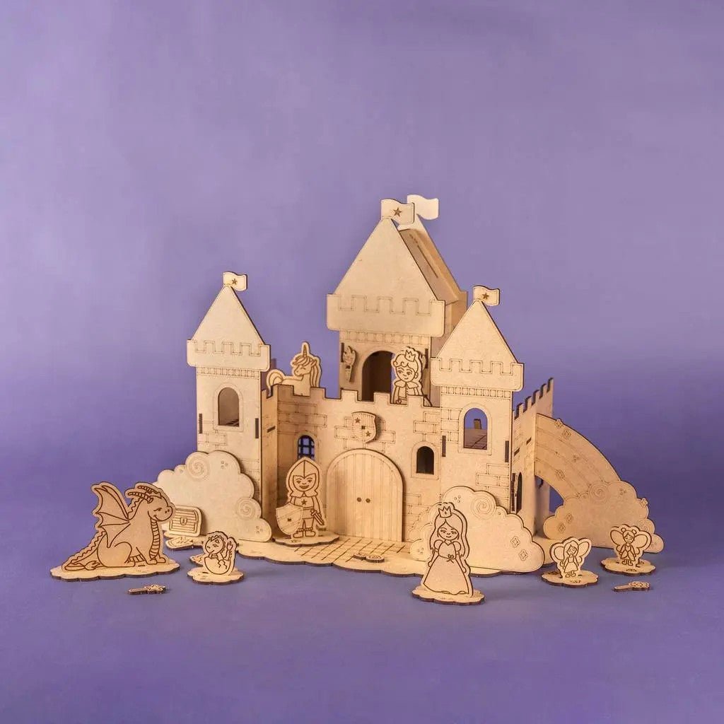 Dreamland Castle - Colour-Your-Own Wooden Play Set - Tiny Tugz™