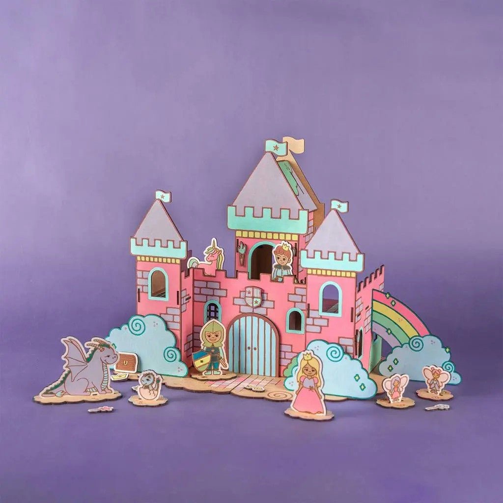 Dreamland Castle - Colour-Your-Own Wooden Play Set - Tiny Tugz™