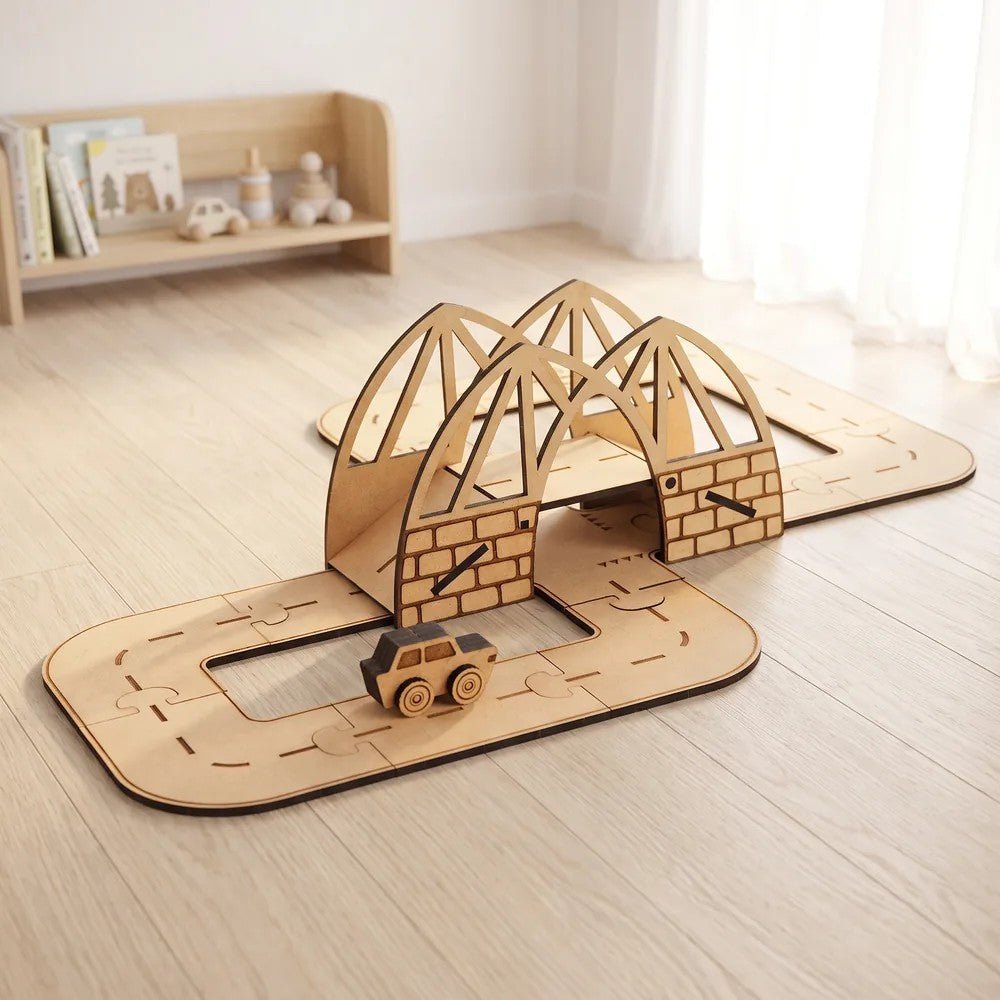 Dreamy Drawbridge - Colour-Your-Own Wooden Bridge Play Set - Tiny Tugz™