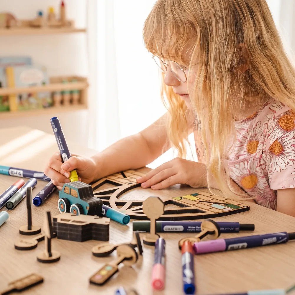 Dreamy Drawbridge - Colour-Your-Own Wooden Bridge Play Set - Tiny Tugz™