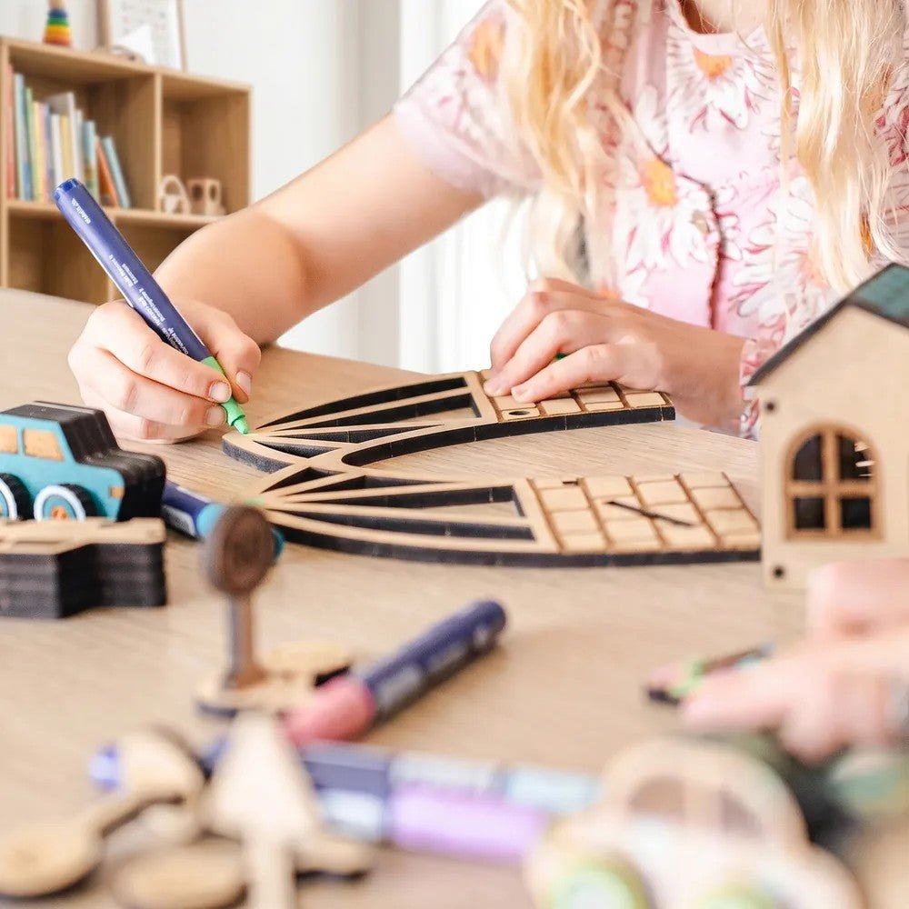 Dreamy Drawbridge - Colour-Your-Own Wooden Bridge Play Set - Tiny Tugz™