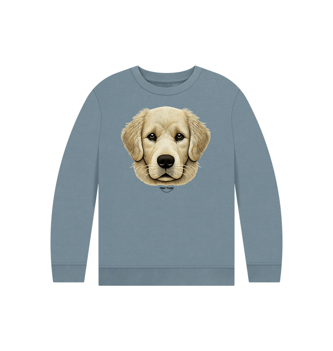 Stone Blue Printed Kids Jumper