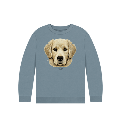 Stone Blue Printed Kids Jumper