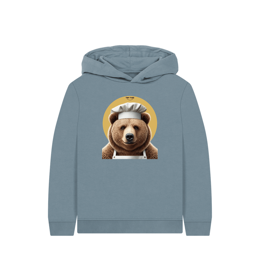 Stone Blue Printed Kids Hoodie