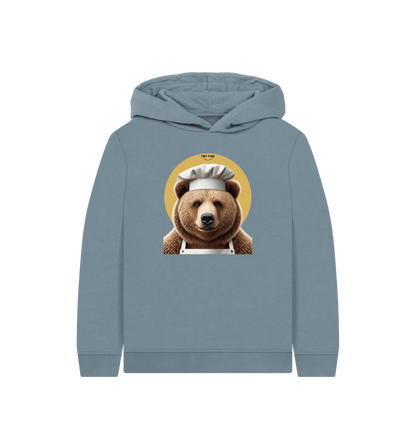 Stone Blue Printed Kids Hoodie