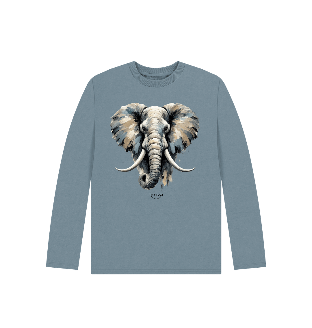 Stone Blue Printed Kids T-Shirt