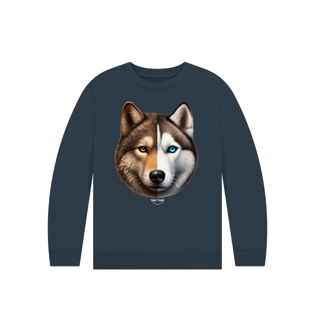 Navy Blue Printed Kids Jumper