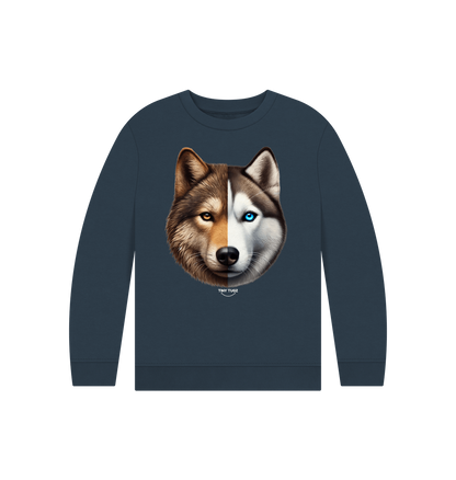 Navy Blue Printed Kids Jumper