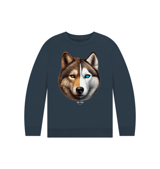 Navy Blue Printed Kids Jumper