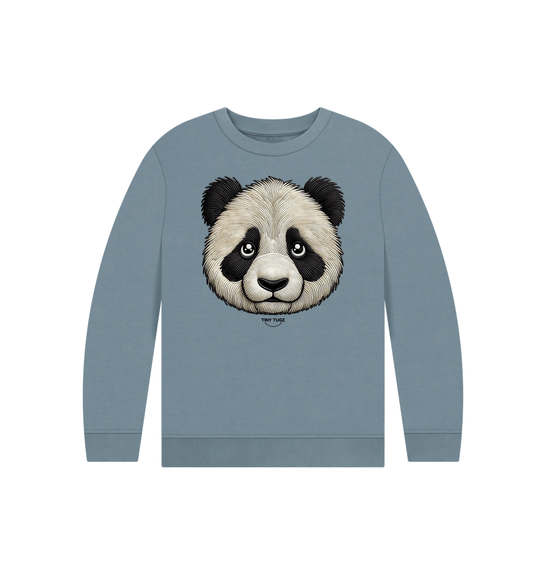 Stone Blue Printed Kids Jumper