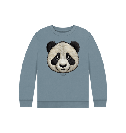 Stone Blue Printed Kids Jumper