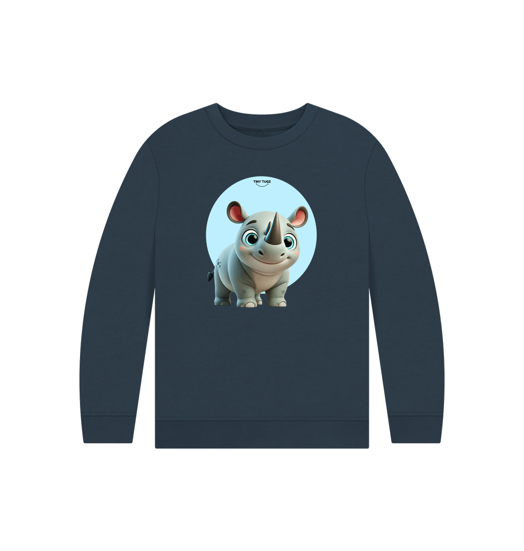 Navy Blue Printed Kids Jumper