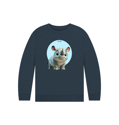 Navy Blue Printed Kids Jumper