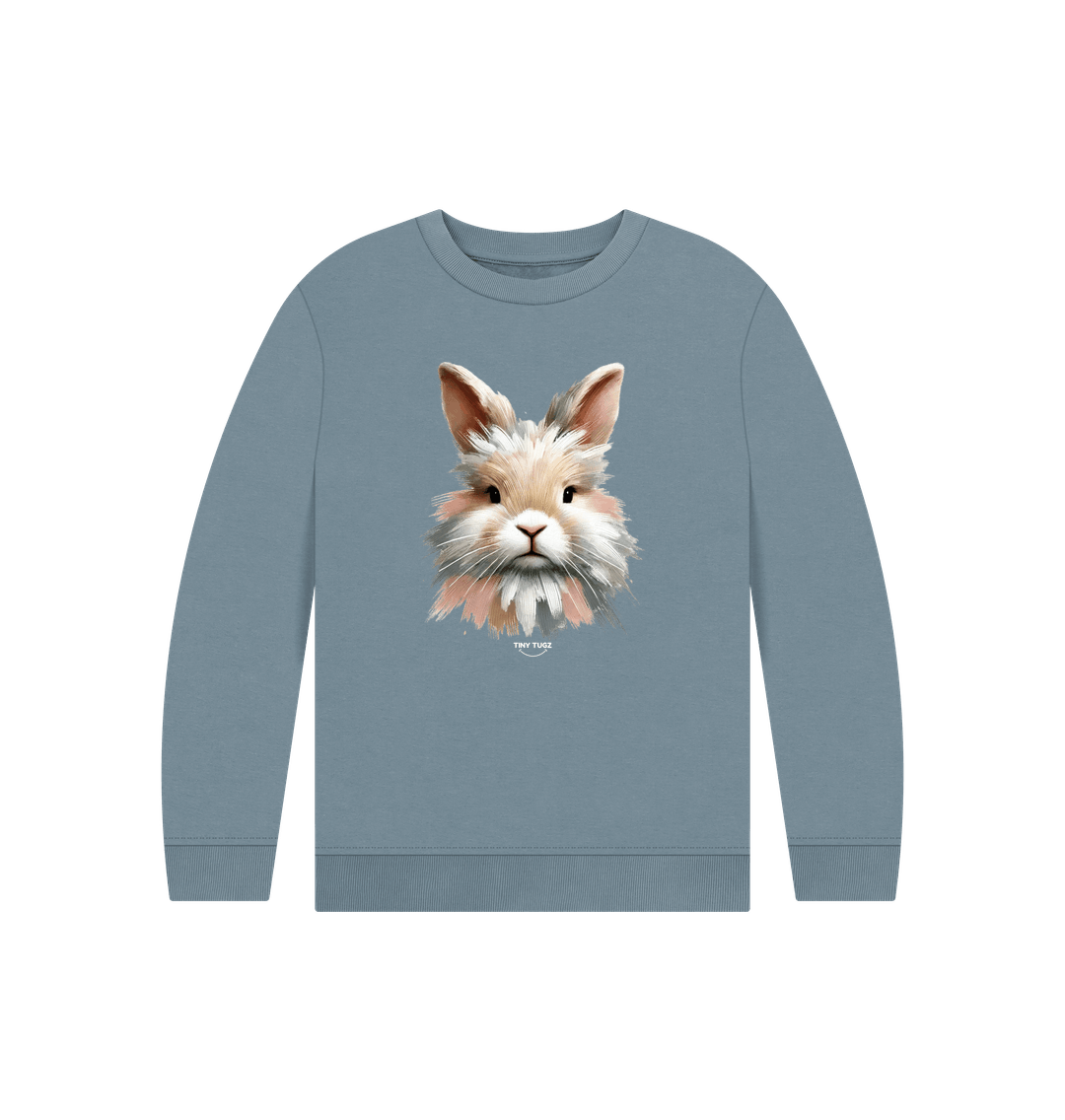 Stone Blue Printed Kids Jumper