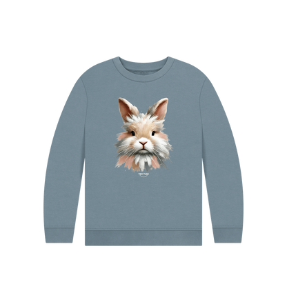 Stone Blue Printed Kids Jumper