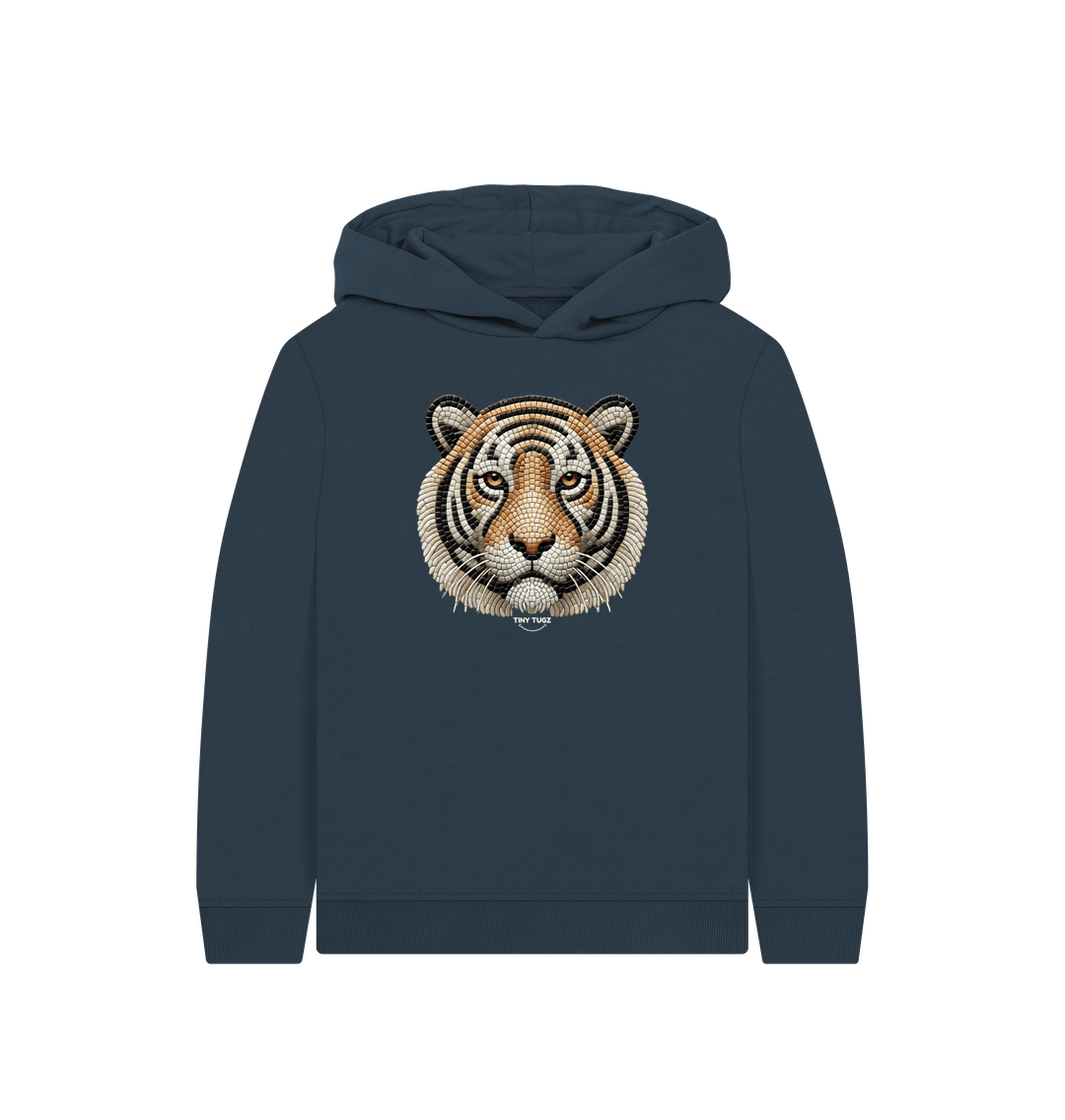 Navy Blue Printed Kids Hoodie