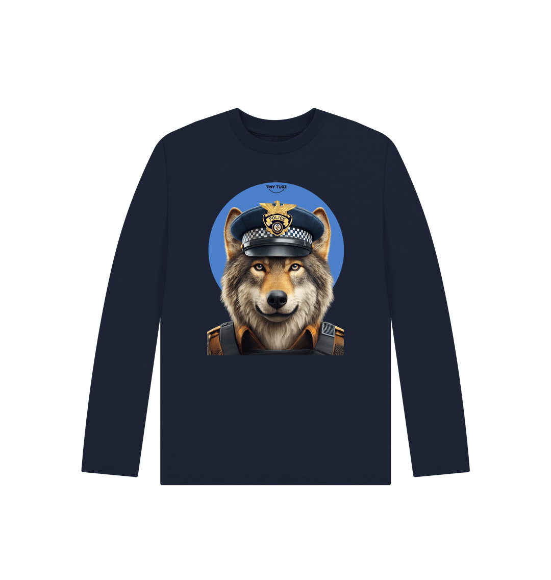 Navy Blue Printed Kids T-Shirt