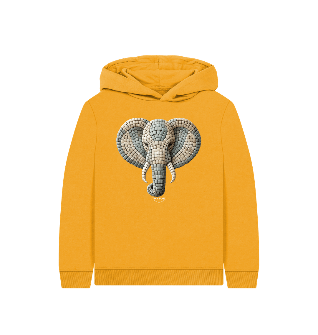 Mustard Printed Kids Hoodie