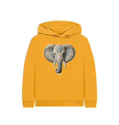 Mustard Printed Kids Hoodie