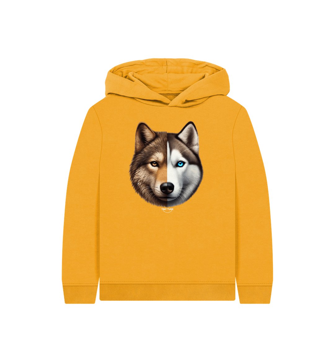 Mustard Printed Kids Hoodie