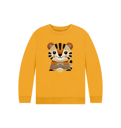 Mustard Printed Kids Jumper