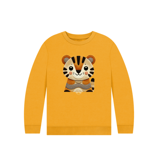 Mustard Printed Kids Jumper