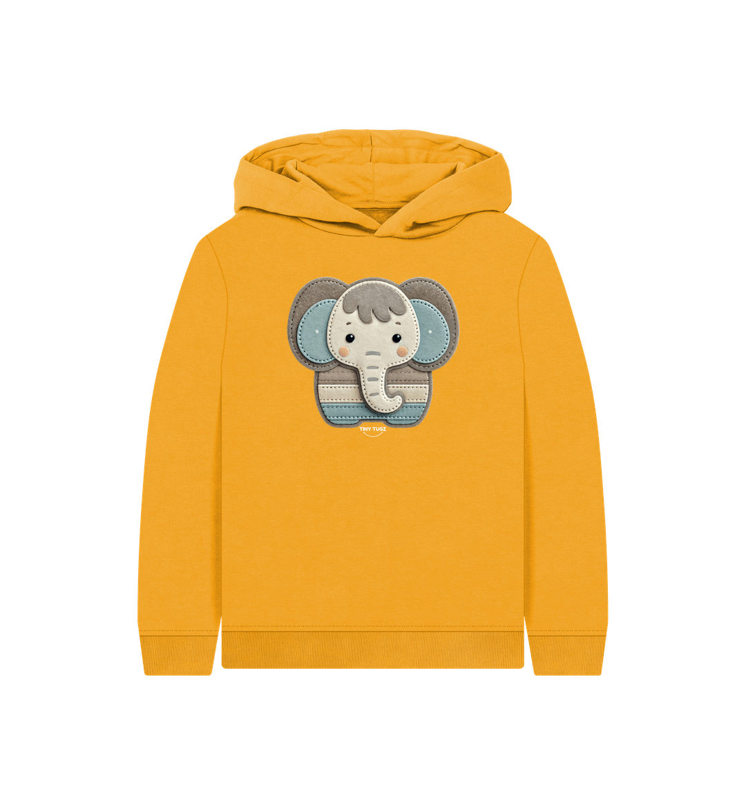 Mustard Printed Kids Hoodie