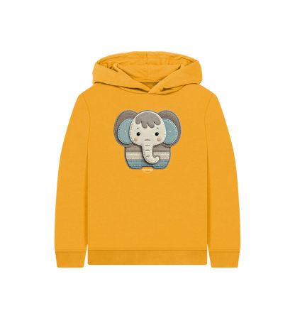 Mustard Printed Kids Hoodie