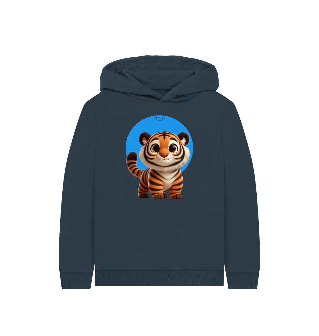 Navy Blue Printed Kids Hoodie