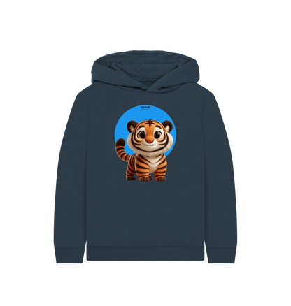 Navy Blue Printed Kids Hoodie