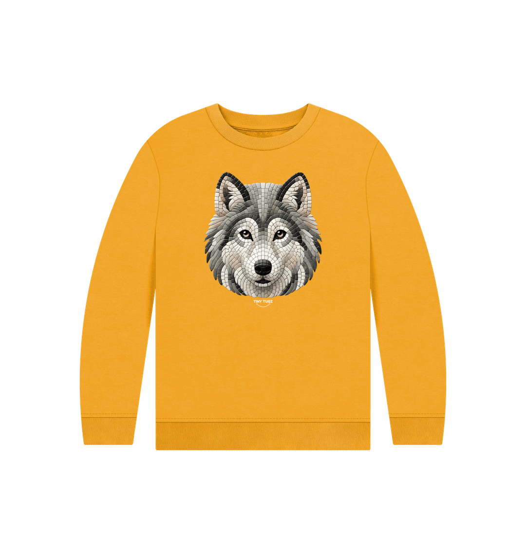 Mustard Printed Kids Jumper
