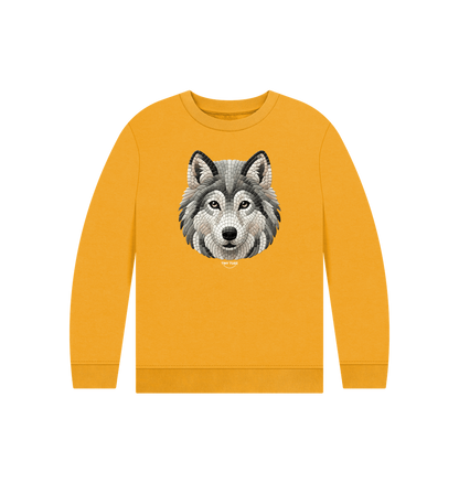 Mustard Printed Kids Jumper