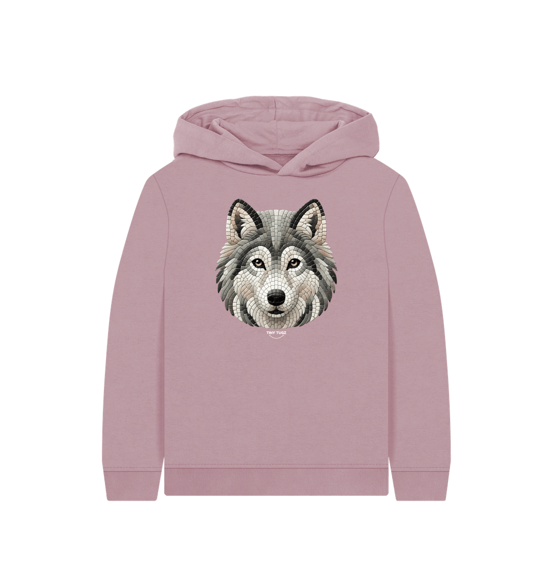 Mauve Printed Kids Hoodie