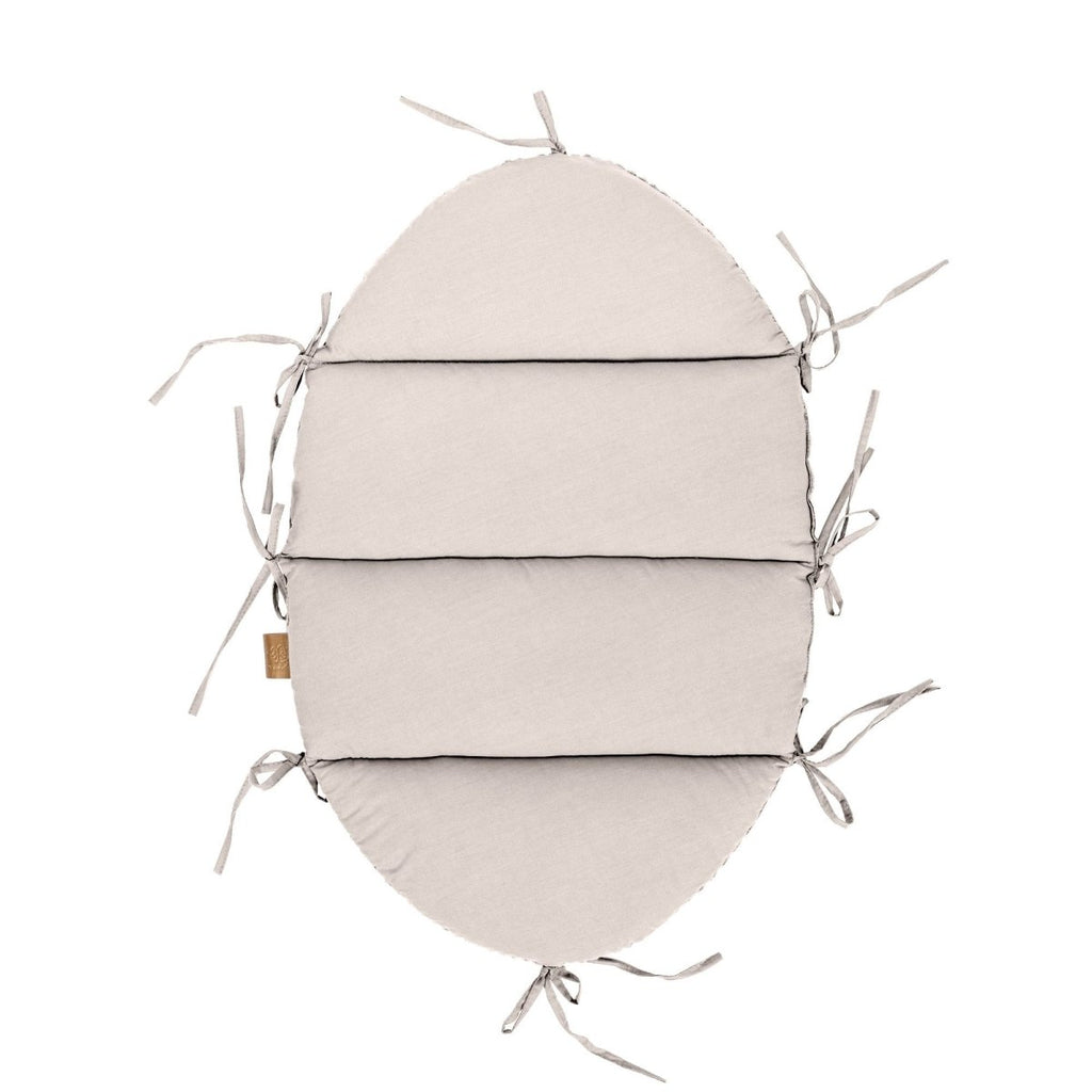 Ecru Baby Nest with Braided Bumper & Play Mat, Ribbed Corduroy & Cotton Lining - Tiny Tugz™