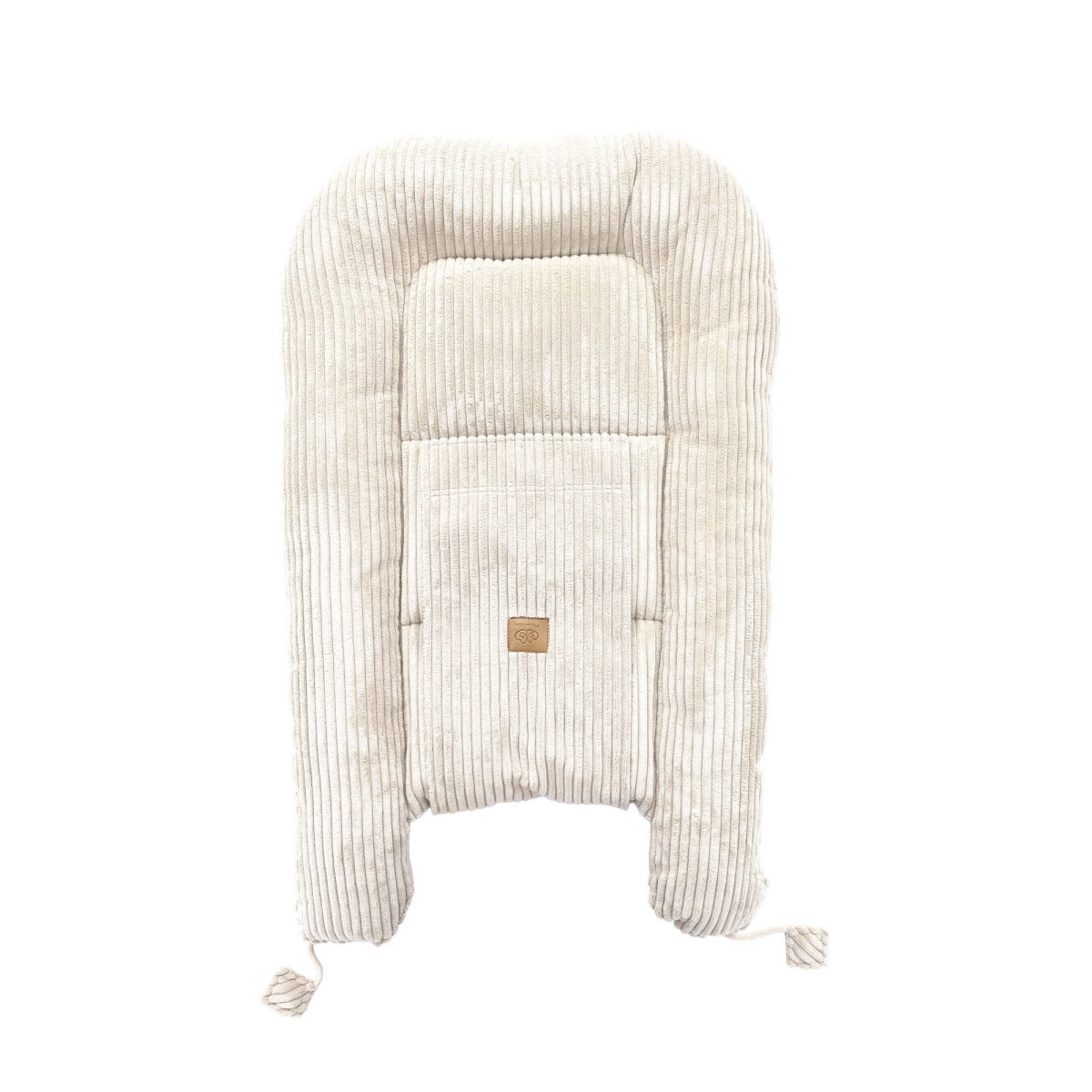 Ecru Baby Sleep Cocoon Nest, Ribbed Corduroy & Cotton Lining (0-6m) - Tiny Tugz™