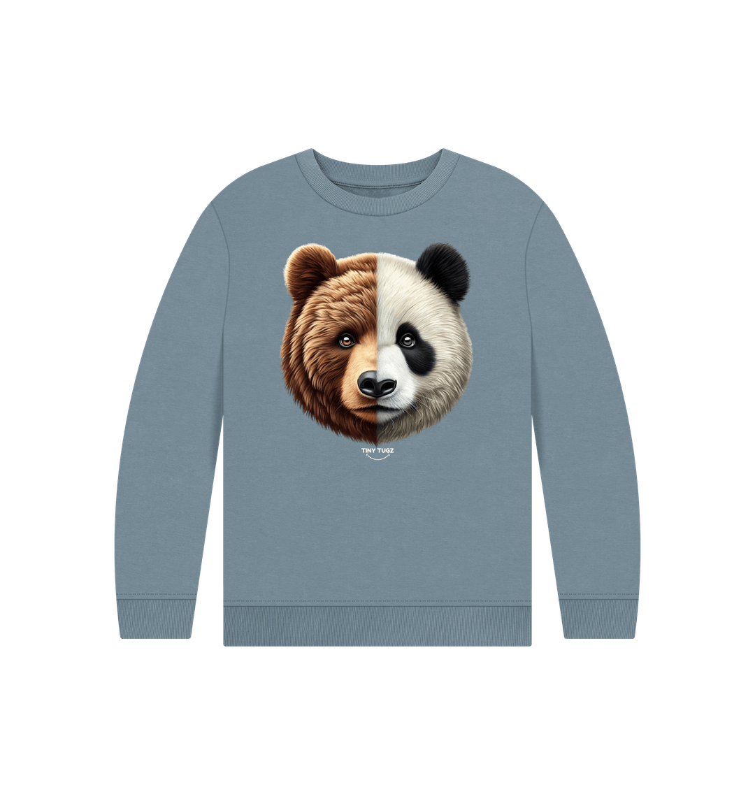 Stone Blue Printed Kids Jumper