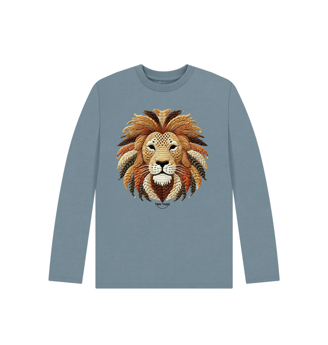 Stone Blue Printed Kids T-Shirt