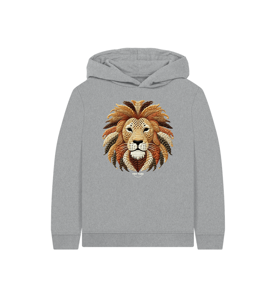Athletic Grey Printed Kids Hoodie