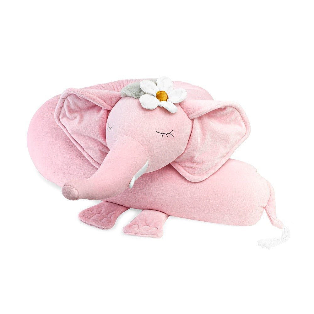 Ellie Elephant Cuddle Pillow & Bed Wall Bumper - Minky, 200 cm (Pink) - Tiny Tugz™