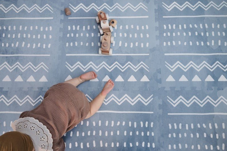 EVA Foam Puzzle Playmat (Boho Azure) - Tiny Tugz™