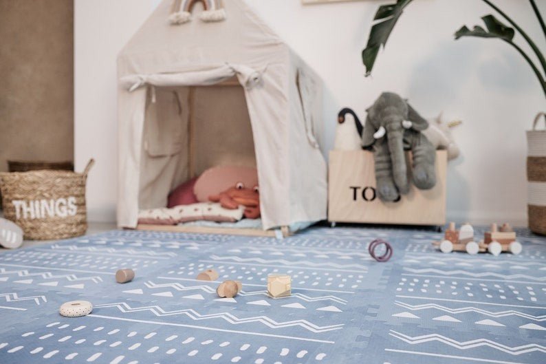 EVA Foam Puzzle Playmat (Boho Azure) - Tiny Tugz™