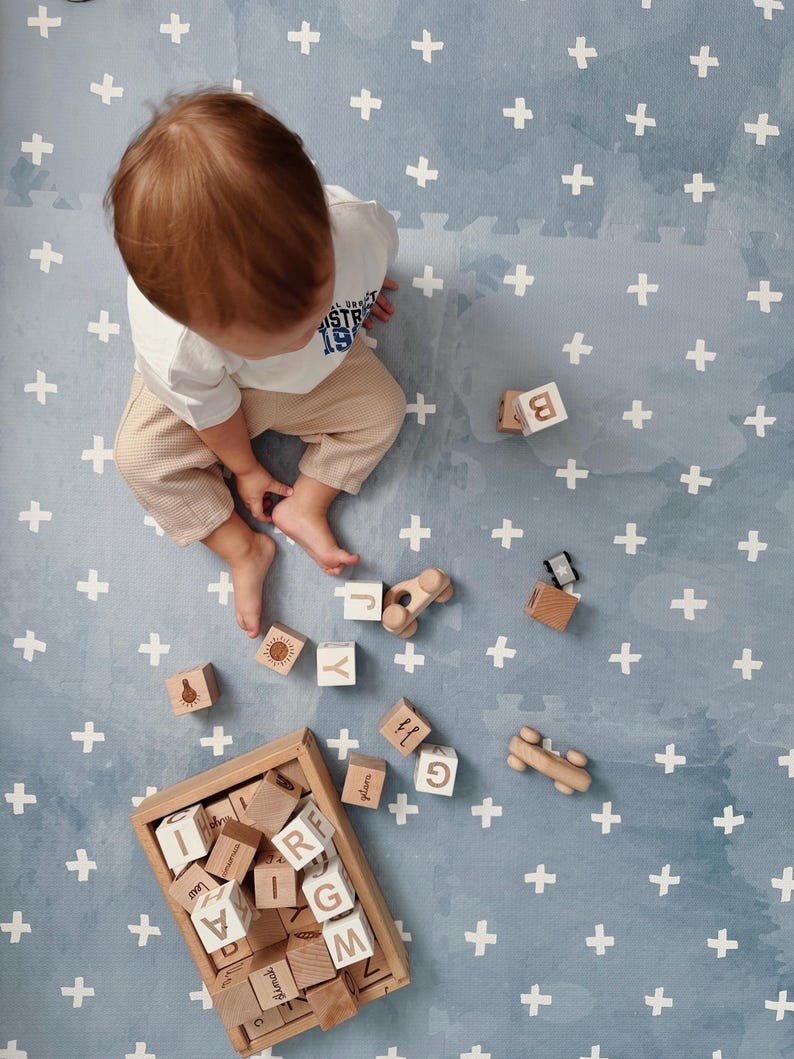 EVA Foam Puzzle Playmat (Cross Azure) - Tiny Tugz™
