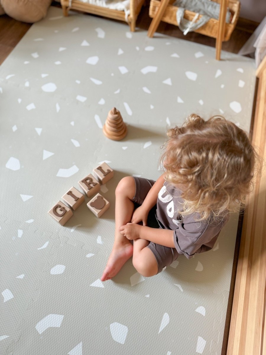 EVA Foam Puzzle Playmat (Terrazzo Dove) - Tiny Tugz™