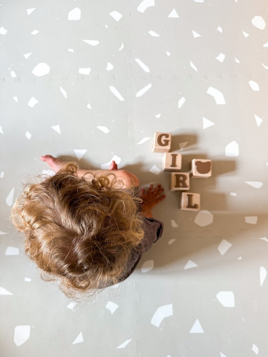 EVA Foam Puzzle Playmat (Terrazzo Dove) - Tiny Tugz™