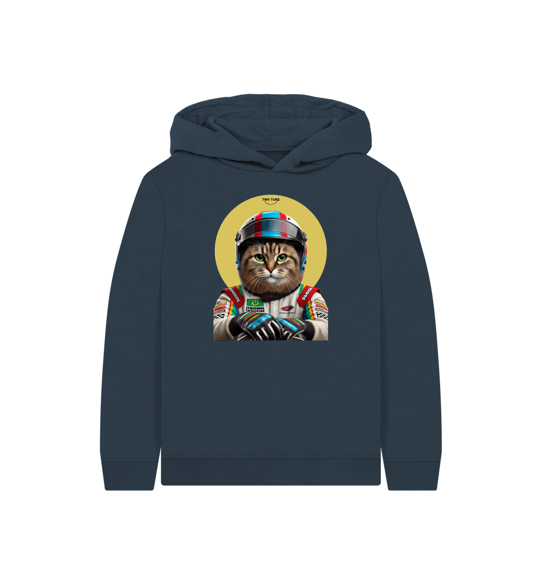 Navy Blue Printed Kids Hoodie