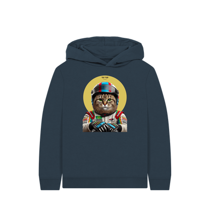 Navy Blue Printed Kids Hoodie