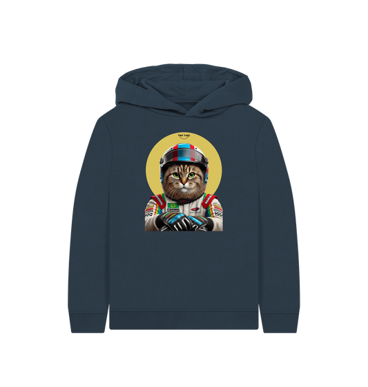 Navy Blue Printed Kids Hoodie