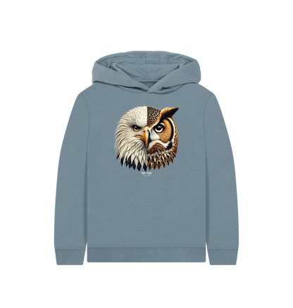 Stone Blue Printed Kids Hoodie